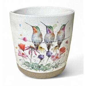 Dean Crouser Demdaco Hummingbird‎ Flower Planter Pot Ceramic Watercolor Art
